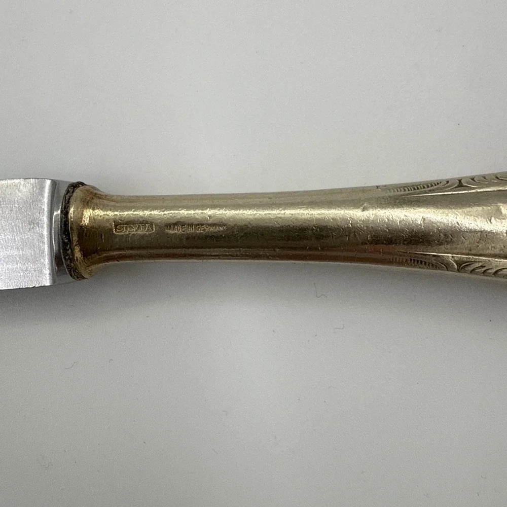Silvia Made In Germany Vintage Silver Plated Butter Knives Rococo Style Set Of 5